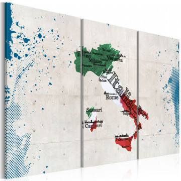 Tablou - Map of Italy - triptych - Img 1