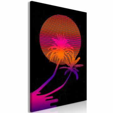Tablou - Palm at Sunrise (1 Part) Vertical - Img 1