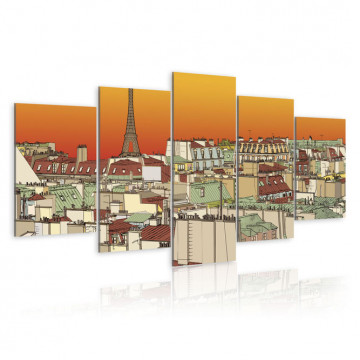 Tablou - Parisian sky in orange colour - Img 1