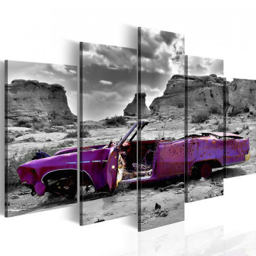 Tablou - Retro car at Colorado Desert - 5 pieces - Img 1
