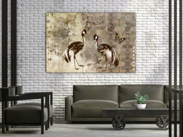 Tablou - Retro Cranes (1 Part) Wide - Img 1