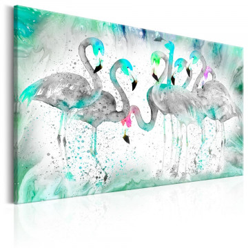 Tablou - Turquoise Flamingoes - Img 1