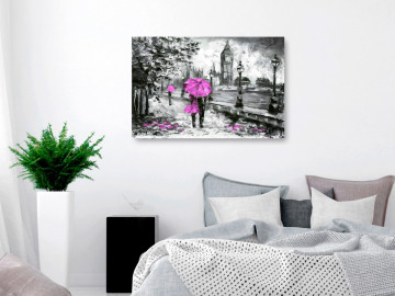 Tablou - Walk in London (1 Part) Wide Pink - Img 2