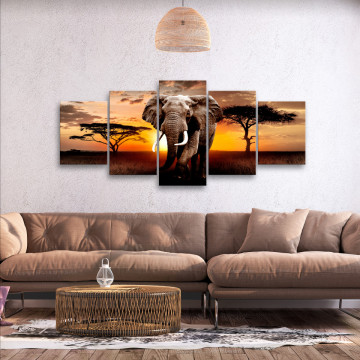 Tablou - Wandering Elephant (5 Parts) Wide - Img 2