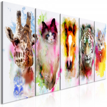 Tablou - Watercolour Animals (5 Parts) Narrow - Img 1