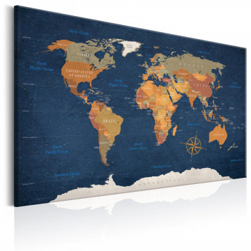 Tablou - World Map: Ink Oceans - Img 1