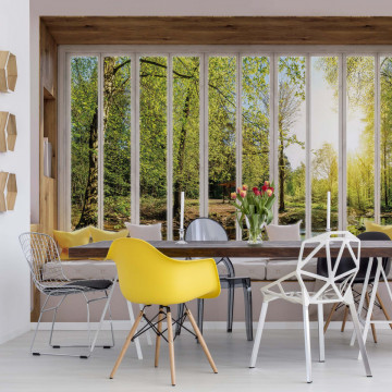 3D Window View Forest Photo Wallpaper Wall Mural - Img 16