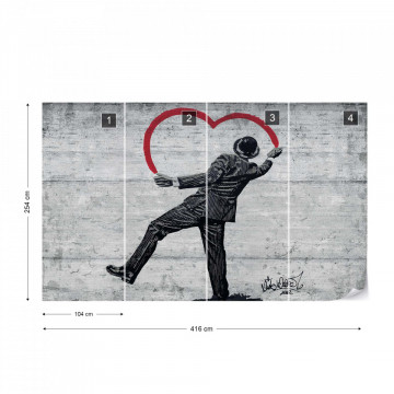 Banksy Graffiti Concrete Texture Photo Wallpaper Wall Mural - Img 13
