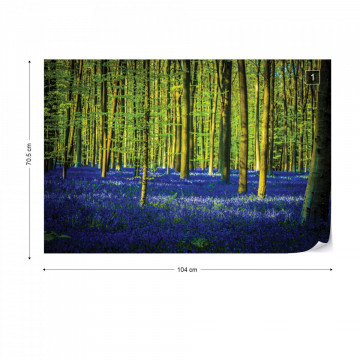 Blue Forest Trees Photo Wallpaper Wall Mural - Img 1