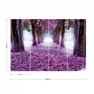 Flowers Trees Path Purple Photo Wallpaper Wall Mural - Img 10