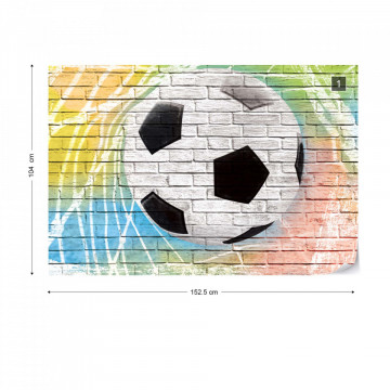 Football Graffiti Brick Wall Photo Wallpaper Wall Mural - Img 10