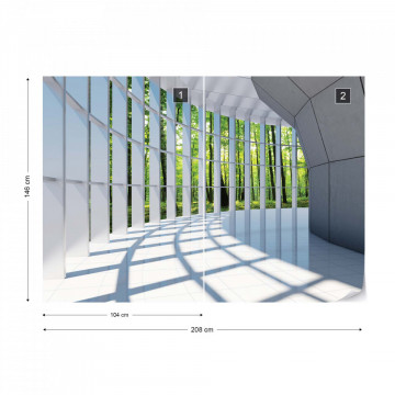 Forest 3D Modern Architecture View Photo Wallpaper Wall Mural - Img 9