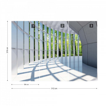 Forest 3D Modern Architecture View Photo Wallpaper Wall Mural - Img 10