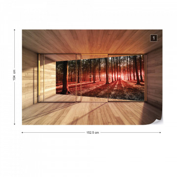 Forest 3D Modern Window View Photo Wallpaper Wall Mural - Img 10