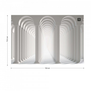 Fototapet - 3D Columns Optical Illusion - Img 1