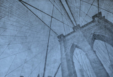 Fototapet - Podul Brooklyn – Efect Grafic Albastru - Img 7