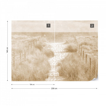 Fototapet - Potecă spre Mare – Efect Vintage Sepia - Img 14