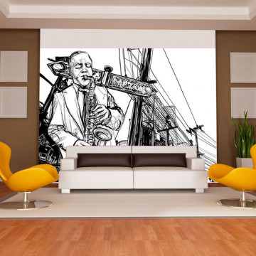 Fototapet - Saxophone recital on Broadway - Img 1