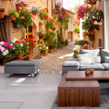 Fototapet - The Alley in Spello (Italy) - Img 1