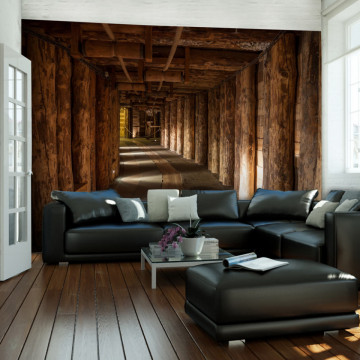 Fototapet - Wooden passage - Img 1