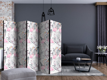 Paravan - Flamingos and Twigs II [Room Dividers] - Img 2