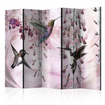 Paravan - Flying Hummingbirds (Pink) II [Room Dividers] - Img 1