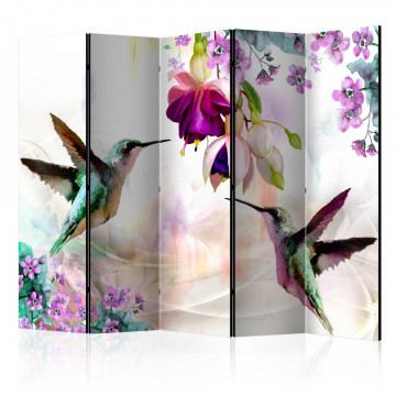 Paravan - Hummingbirds and Flowers II [Room Dividers] - Img 1