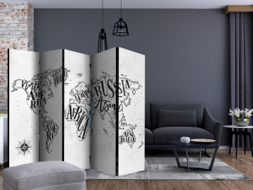 Paravan - Retro Continents (Grey) II [Room Dividers] - Img 2