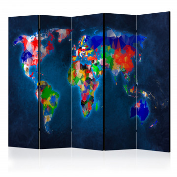 Paravan - Room divider – Colorful map - Img 1