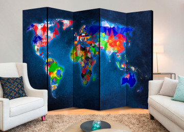 Paravan - Room divider – Colorful map - Img 2
