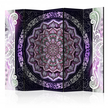 Paravan - Round Stained Glass (Violet) II [Room Dividers] - Img 1