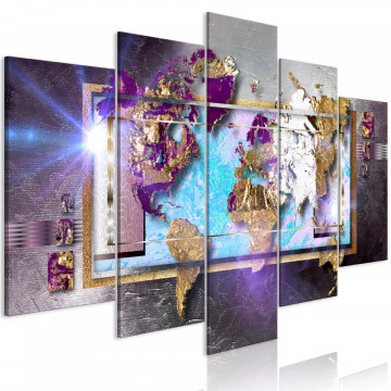 Tablou - Abstract Map (5 Parts) Wide - Img 1