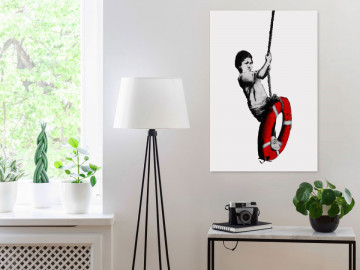 Tablou - Banksy: Boy on Rope (1 Part) Vertical - Img 2