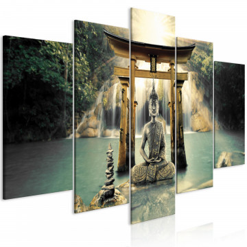 Tablou - Buddha Smile (5 Parts) Wide - Img 1