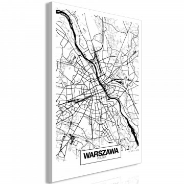 Tablou - City Plan: Warszawa (1 Part) Vertical - Img 2