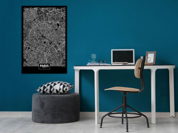 Tablou - Dark Map of Paris (1 Part) Vertical - Img 2