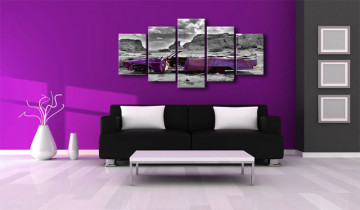Tablou - Retro car at Colorado Desert - 5 pieces - Img 4
