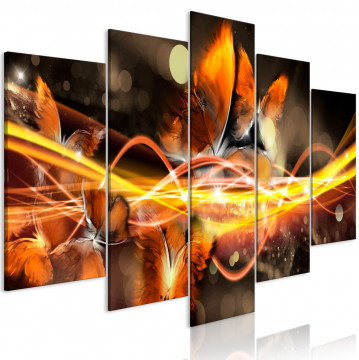Tablou - Swarm of Butterflies (5 Parts) Wide Orange - Img 1