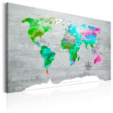 Tablou - World Map: Green Paradise - Img 1
