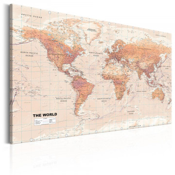 Tablou - World Map: Orange World - Img 1