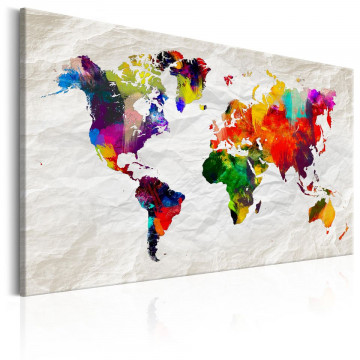 Tablou - World Map: Rainbow Madness - Img 1