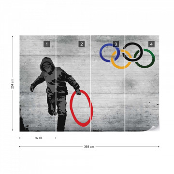 Banksy Graffiti Concrete Photo Wallpaper Wall Mural - Img 7