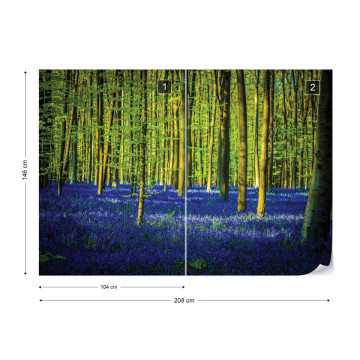 Blue Forest Trees Photo Wallpaper Wall Mural - Img 13