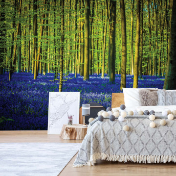 Blue Forest Trees Photo Wallpaper Wall Mural - Img 16