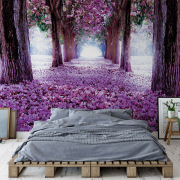 Flowers Trees Path Purple Photo Wallpaper Wall Mural - Img 18