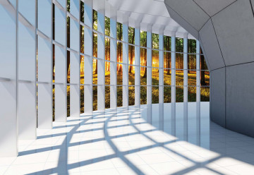Forest 3D Modern Architecture View Photo Wallpaper Wall Mural - Img 6