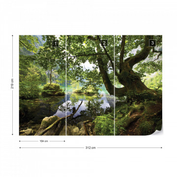 Forest Trees Lake Photo Wallpaper Wall Mural - Img 17