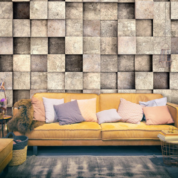 Fototapet autoadeziv - Beige Squares - Img 1