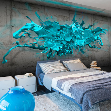 Fototapet - Blue Ink Blot - Img 1
