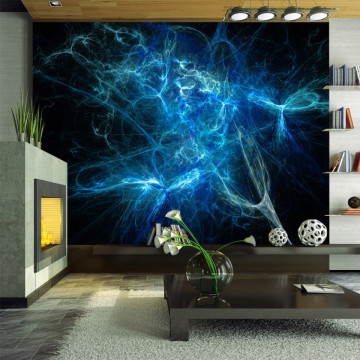 Fototapet - Blue lightning bolts - Img 1